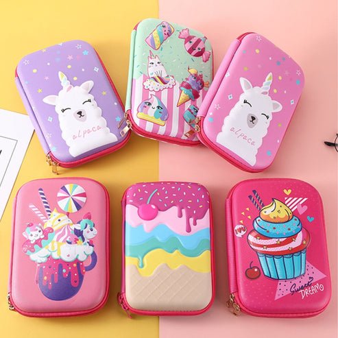 3D Embossed Unicorn Design, School Pouch Premium Stylish Pen Holder - Image 3