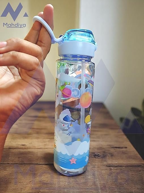 School Water Bottle for Kids - Anti-leak bottle for Kids, Sipper for Girls & Boy,s Cartoon Bottle - Image 2