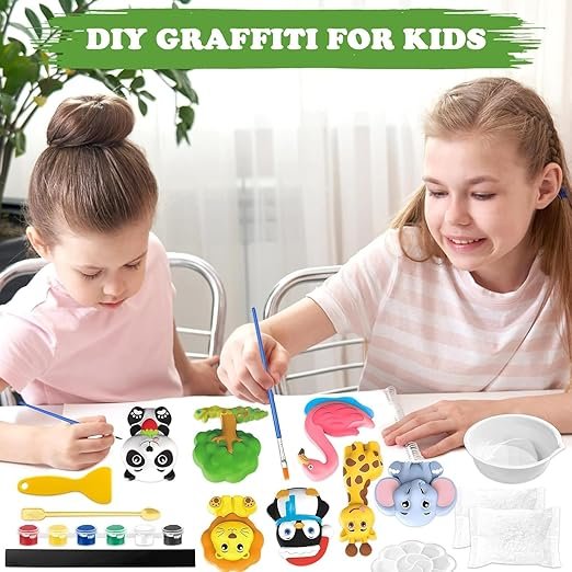 Storio Toys DIY Mould & Paint Craft Kit - Animal Kingdom Kids DIY Craft for 5 Years Plaster Figurine Set with Pigments Palette & Mold Painting Art & Craft Set -Gift Toys for 3 to 8 Multicolour - Image 2